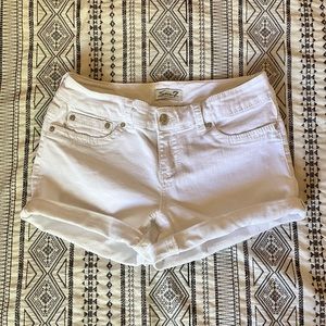 7 For All Mankind White Denim Shorts